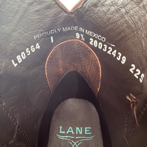 Lane EMMA JANE Womens Cowboy Bootie 9 Cognac Brown Western Cowgirl Short Boots - Picture 9 of 11